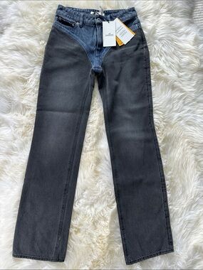 Women’s Two-Tone Black & Washed Blue Jeans